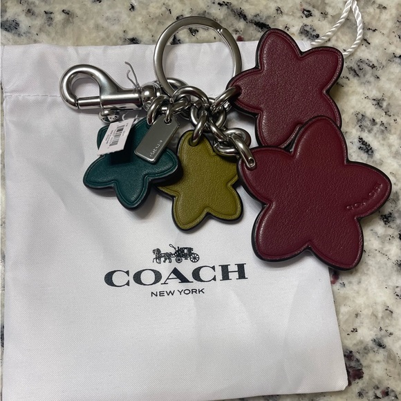 Coach Deep Berry Wildflower Mix bag charm - Picture 3 of 3